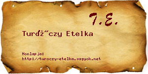 Turóczy Etelka névjegykártya
