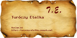 Turóczy Etelka névjegykártya